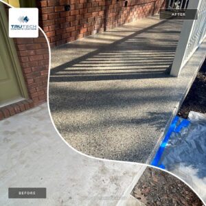 trutech concrete coatings garage floor before and after howell image