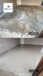 trutech concrete coatings garage floor before and after northville image