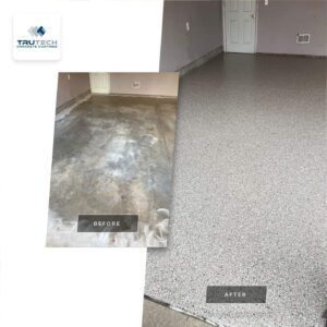 trutech concrete coatings garage floor before and after walled lake image