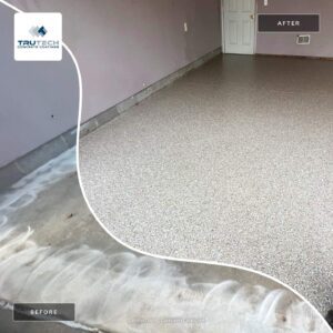 trutech concrete coatings garage floor before and after whitmore lake image