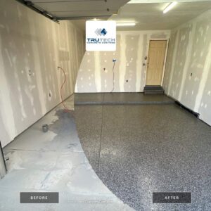 trutech concrete coatings garage floor before and after wixom image